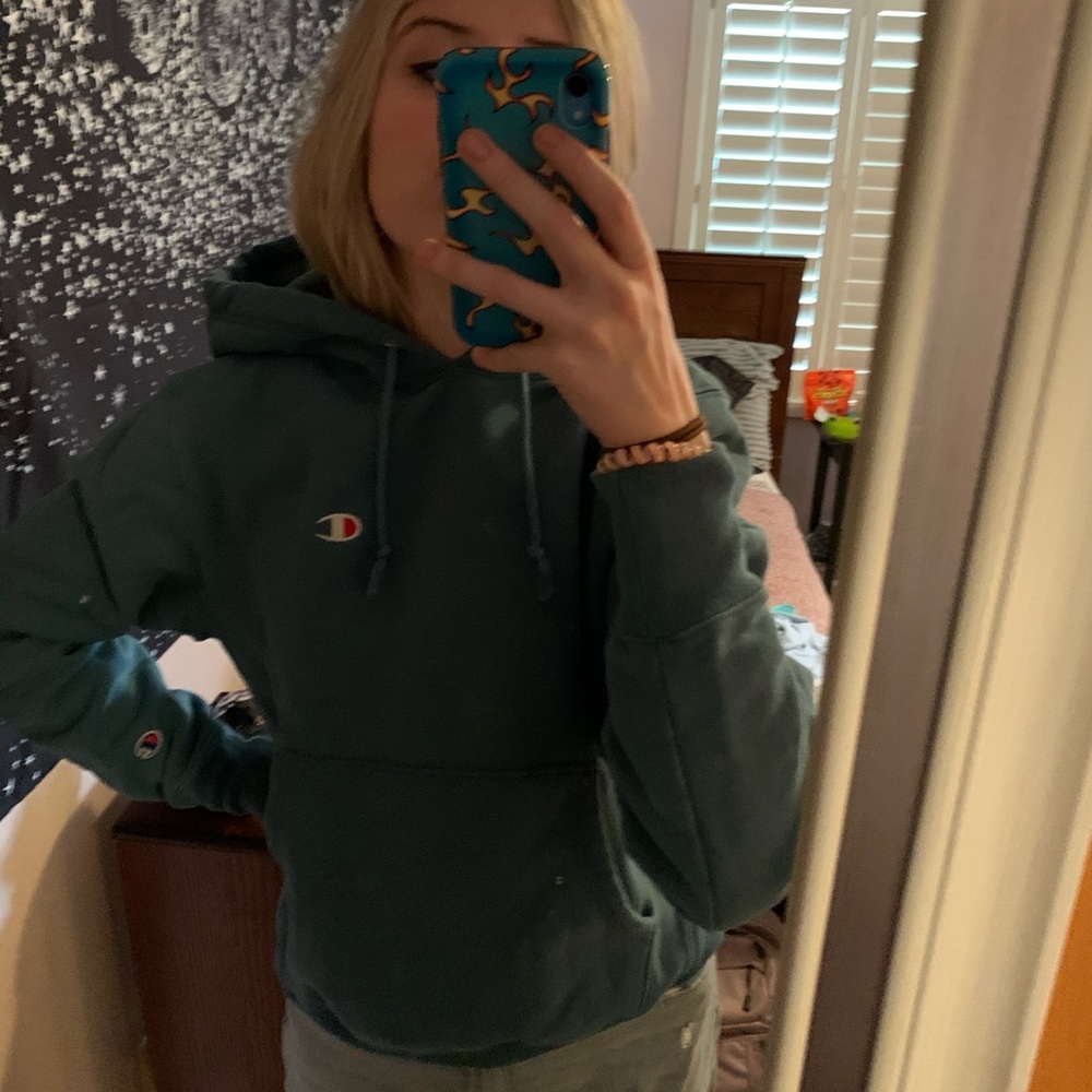 champion reverse weave teal medium